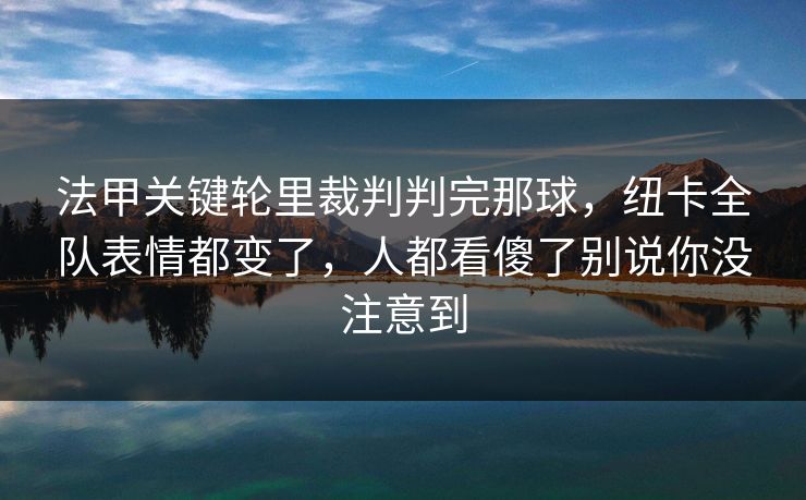 法甲关键轮里裁判判完那球，纽卡全队表情都变了，人都看傻了别说你没注意到  第1张