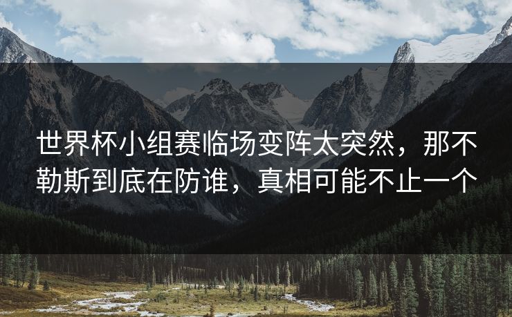 世界杯小组赛临场变阵太突然，那不勒斯到底在防谁，真相可能不止一个